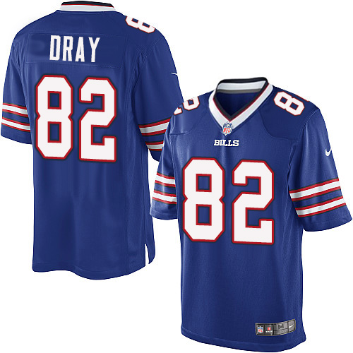 Men's Limited Jim Dray Nike Jersey Royal Blue Home - #82 NFL Buffalo Bills